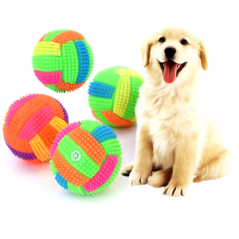 Glowing Ball Dog Toy Led Puppy Bouncy Chew Dog Ball Molar Toy Pet Color Light Ball Interactive Toys for Cats Small Dogs