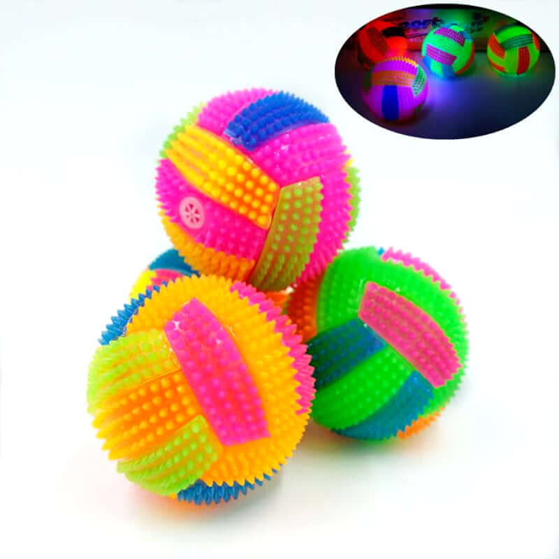 Glowing Ball Dog Toy Led Puppy Bouncy Chew Dog Ball Molar Toy Pet Color Light Ball Interactive Toys for Cats Small Dogs