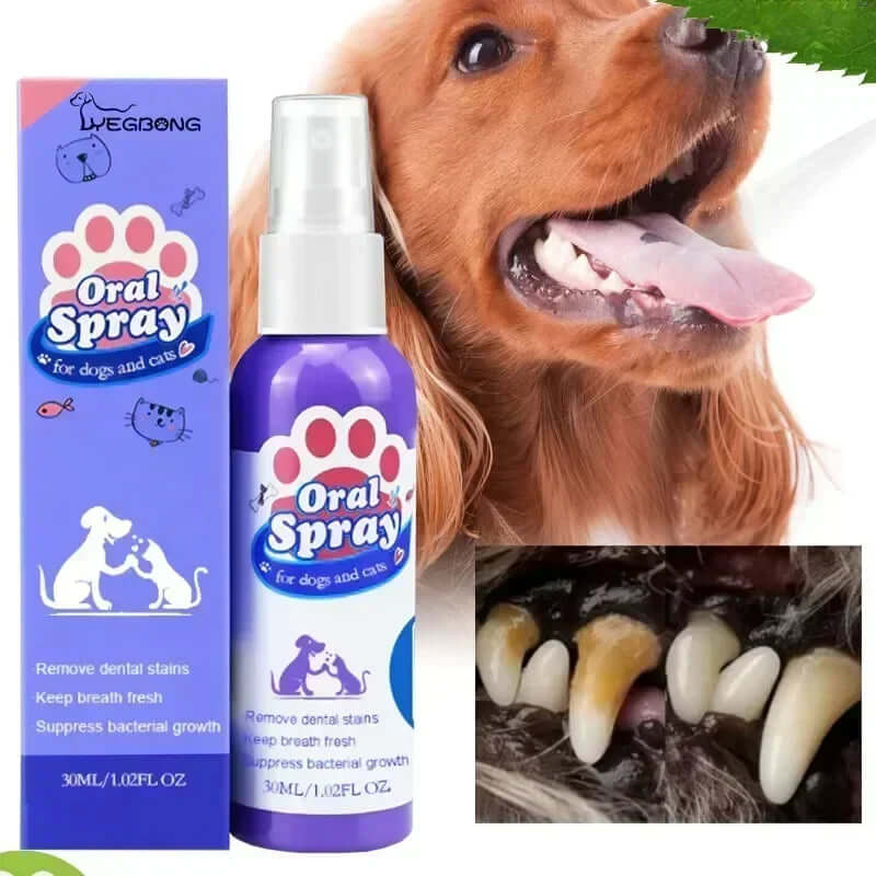 Pet Teeth Cleaning Spray Oral Care Remove Tooth Stains Keep Fresh Breath for Cats and Dogs Whitening Remove Bad Breath