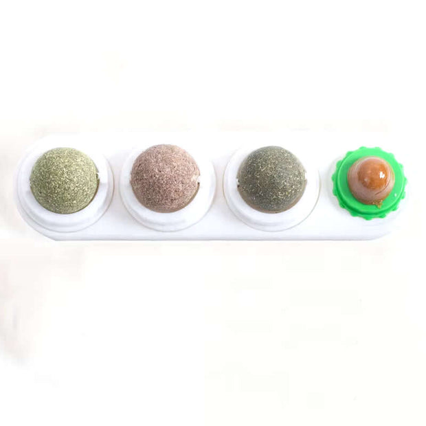 Catnip Toys Silvervine Balls Teeth Cleaning Dental Wall Treats Extra Cat Energy Ball Edible Cats Lick Healthy Kitten Chew