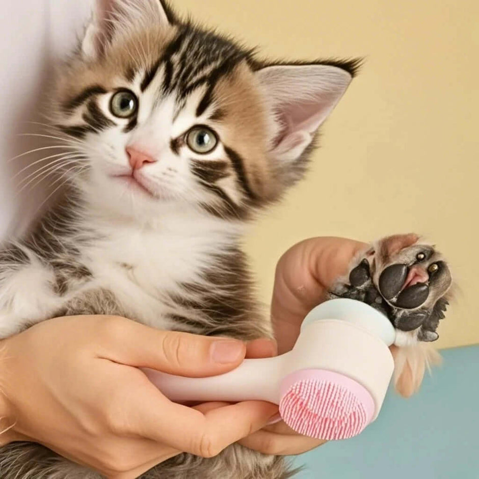 1Pc Silicone Pet Paw Cleaner & Massage Brush - Dual-Sided Dog Grooming Tool for Gentle Paw Cleaning & Healthy Coat/Claw Care
