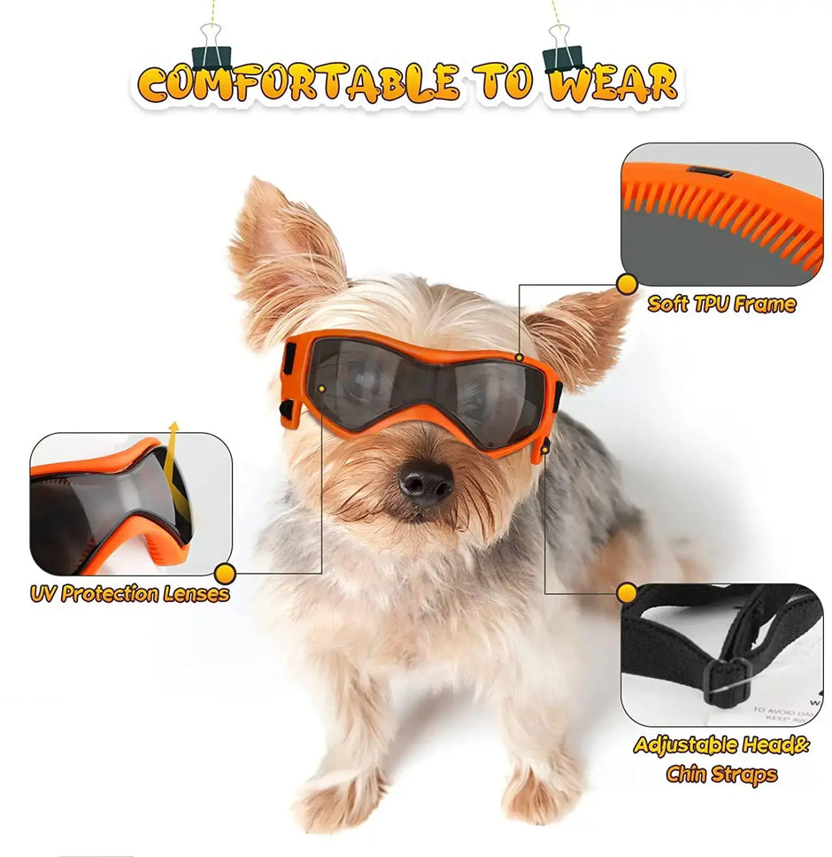 Stylish UV Protection Sunglasses for Dogs - Perfect Eyewear for Outdoor Adventures with Small and Medium Breeds