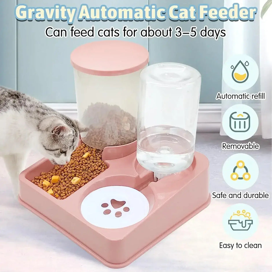 Introducing the Ultimate 2-in-1 Automatic Cat Feeder and Water Dispenser – Keep Your Furry Friend Well-Fed and Hydrated Effortlessly!