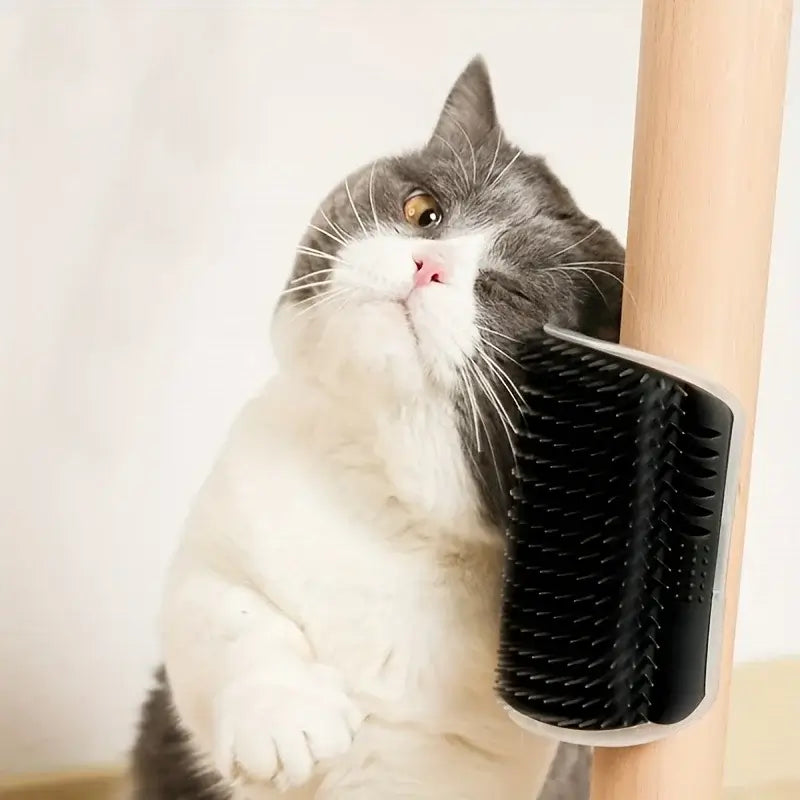 Revolutionary Cat Self Groomer with Soothing Massage Comb - Ideal for Kittens and Puppies! Wall-Mounted Comfort for Effortless Grooming and Relaxation