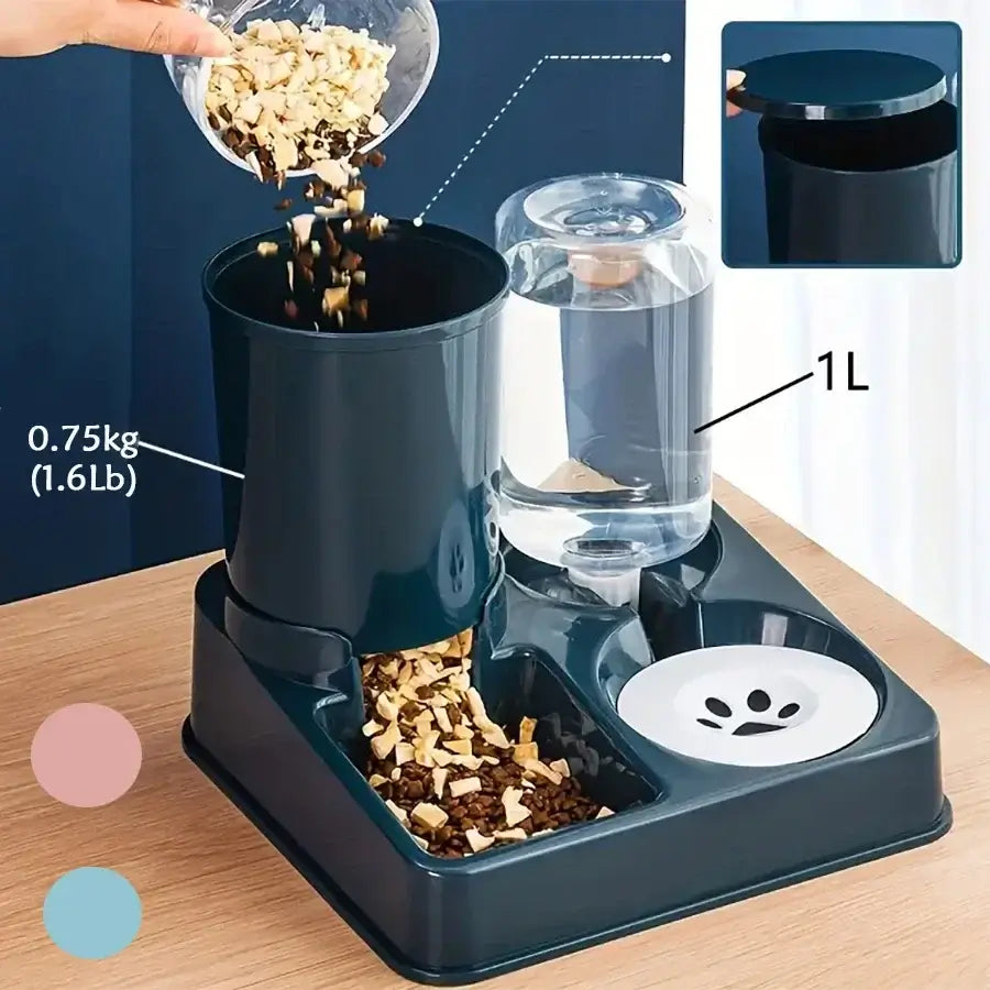 Introducing the Ultimate 2-in-1 Automatic Cat Feeder and Water Dispenser – Keep Your Furry Friend Well-Fed and Hydrated Effortlessly!