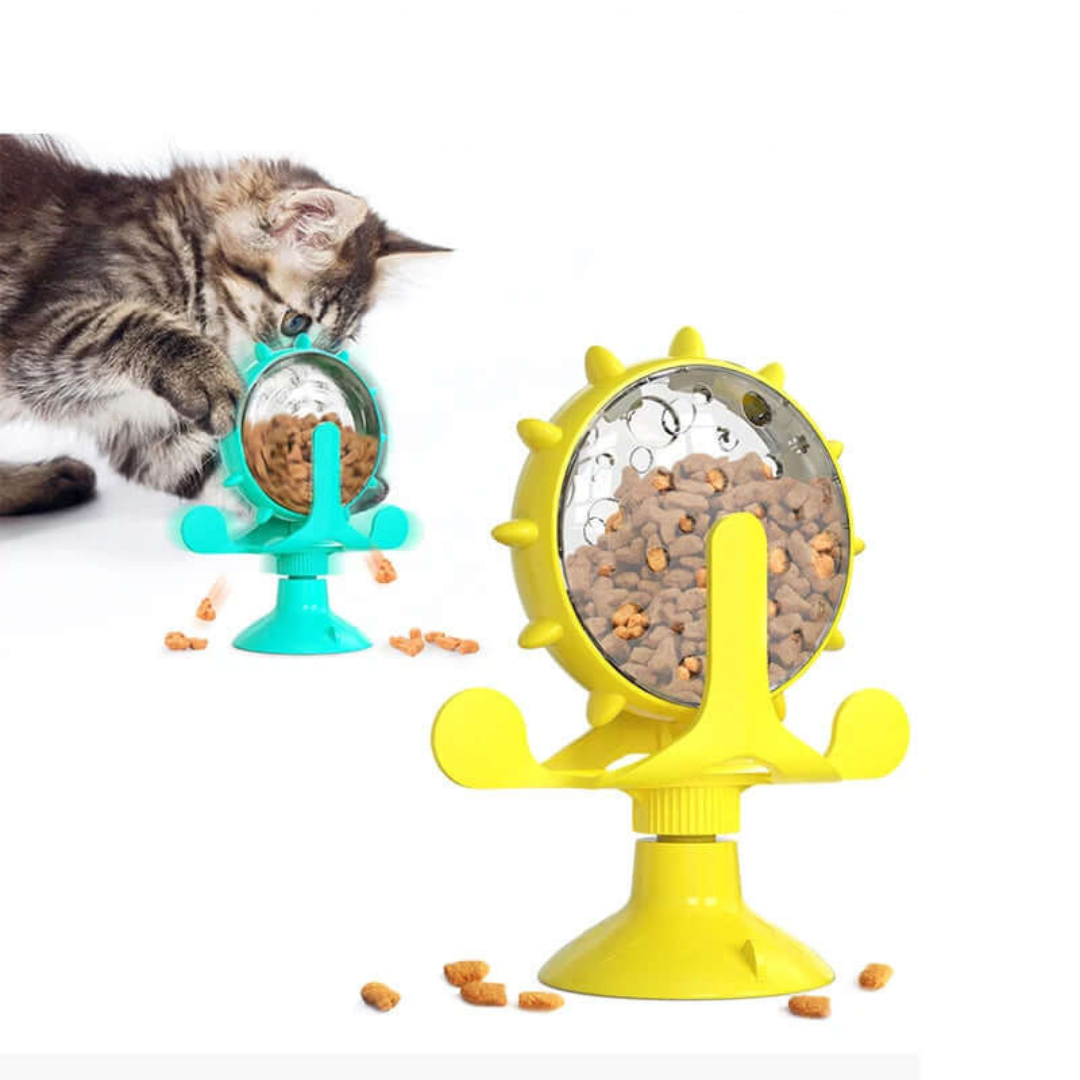 Interactive Slow Feeder Wheel Toy Food-Dispensing