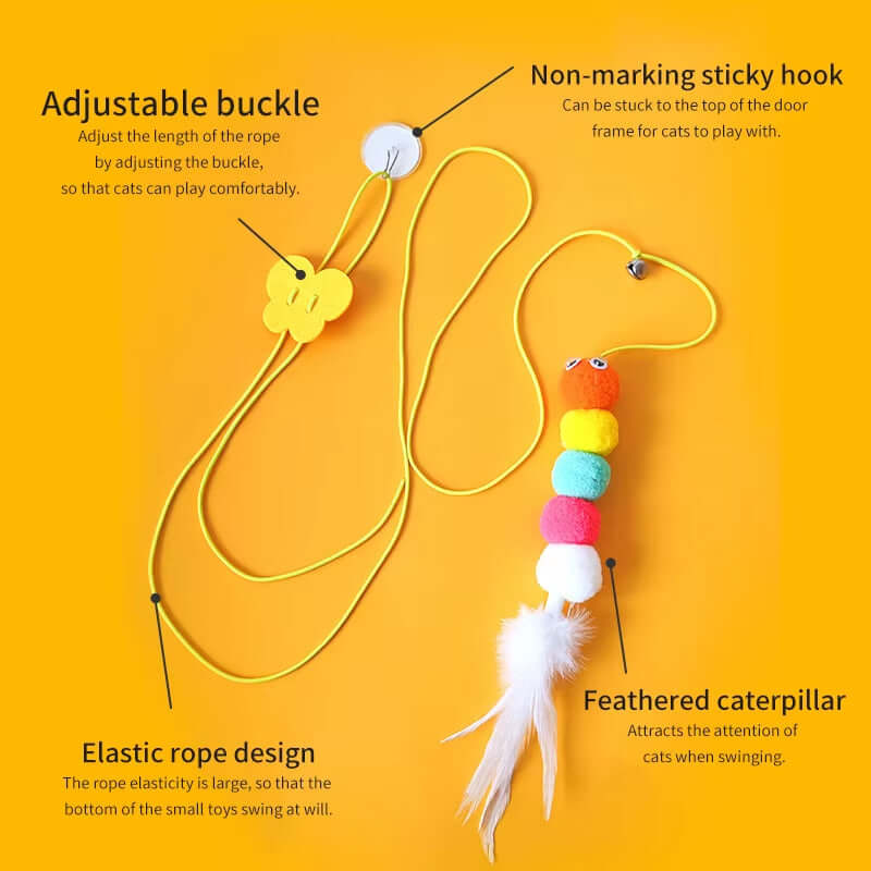 Interactive Cat Toy Hanging Simulation Cat Toy Funny Self-Hey Interactive Toy for Kitten Playing Teaser Wand Toy Cat Supplies