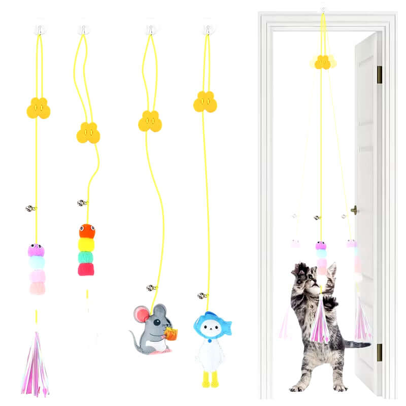 Interactive Cat Toy Hanging Simulation Cat Toy Funny Self-Hey Interactive Toy for Kitten Playing Teaser Wand Toy Cat Supplies