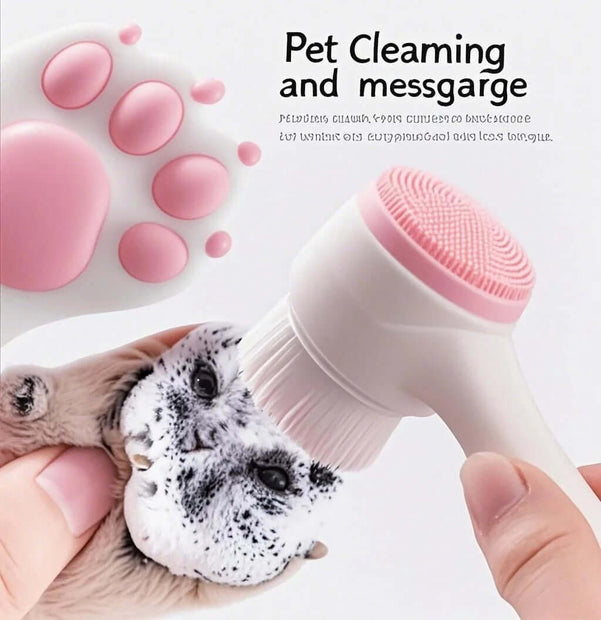 1Pc Silicone Pet Paw Cleaner & Massage Brush - Dual-Sided Dog Grooming Tool for Gentle Paw Cleaning & Healthy Coat/Claw Care