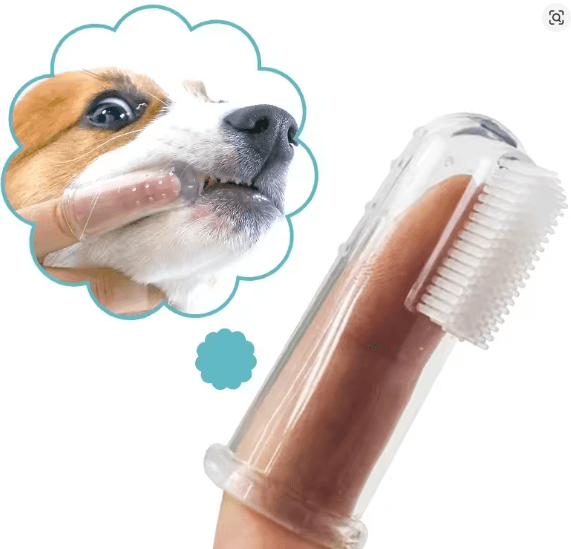 Super soft pet finger toothbrush designed for easy pet dental care, featuring gentle bristles for dogs and cats.