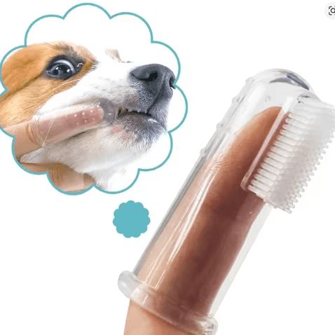 Super soft pet finger toothbrush designed for easy pet dental care, featuring gentle bristles for dogs and cats.